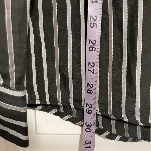 ENGLISH LAUNDRY Grey and black striped button-down shirt MEDIUM LARGE men's top - Picture 6 of 11